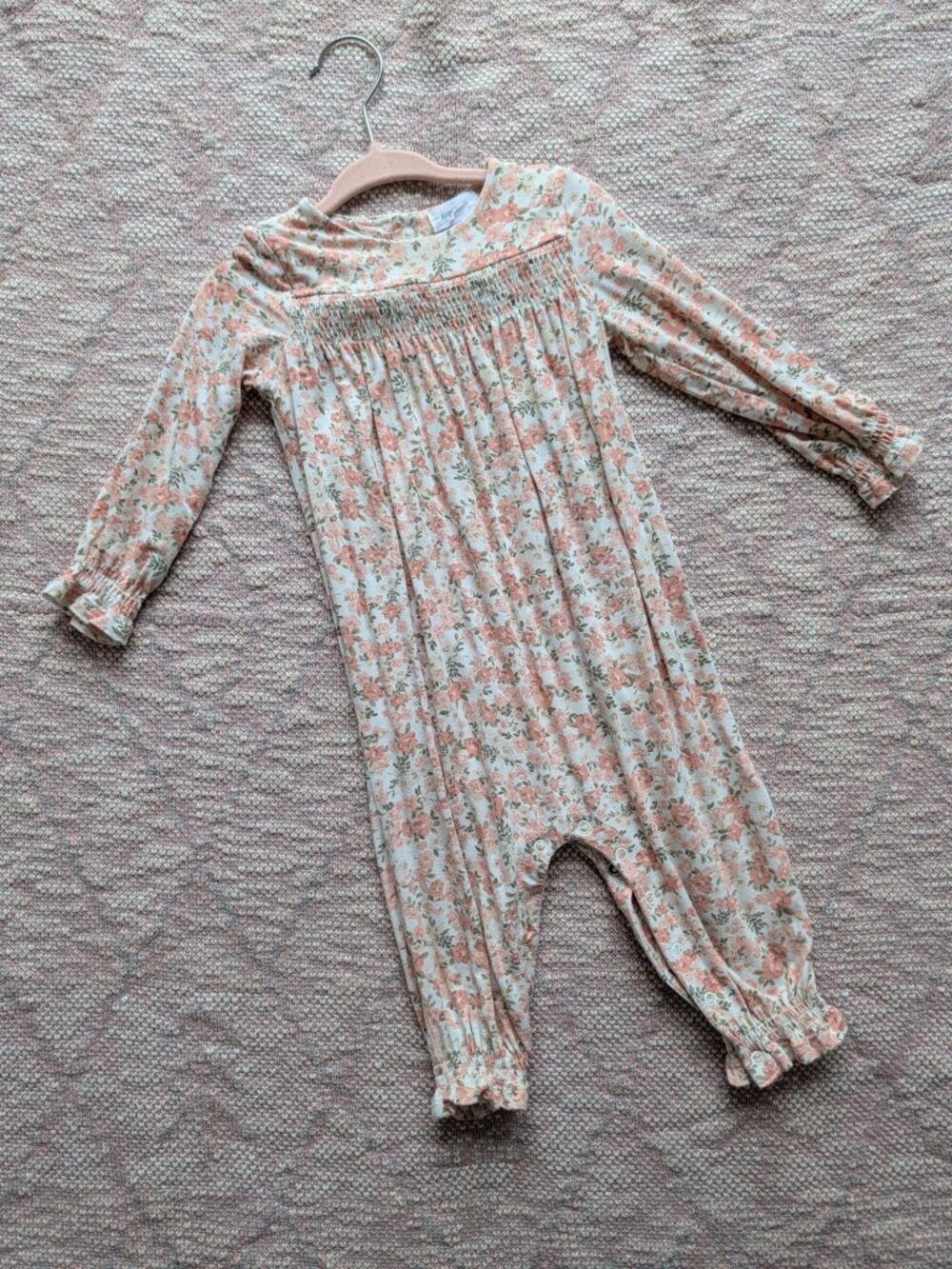 Angel Dear Girls One Piece Floral Jumpsuit Outfit Size 6-12m